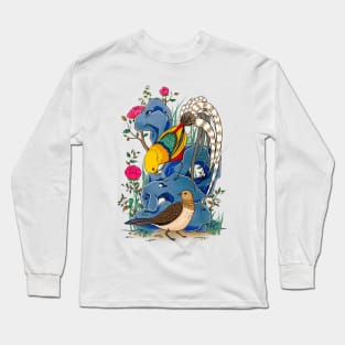 Minhwa: Golden Pheasant Couple D Type Long Sleeve T-Shirt